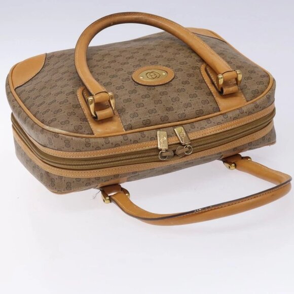 GUCCI Micro GG Supreme Hand Bag PVC Beige Gold 000 104 0030 Auth gh453 - Picture 9 of 11